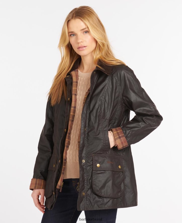 roupas Barbour jaqueta de cera beadnell latido mulheres NH44421381