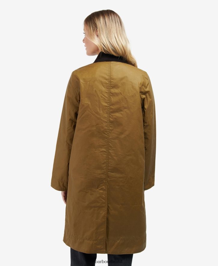 roupas Barbour jaqueta de cera brora areia/choupo antigo mulheres NH44421391
