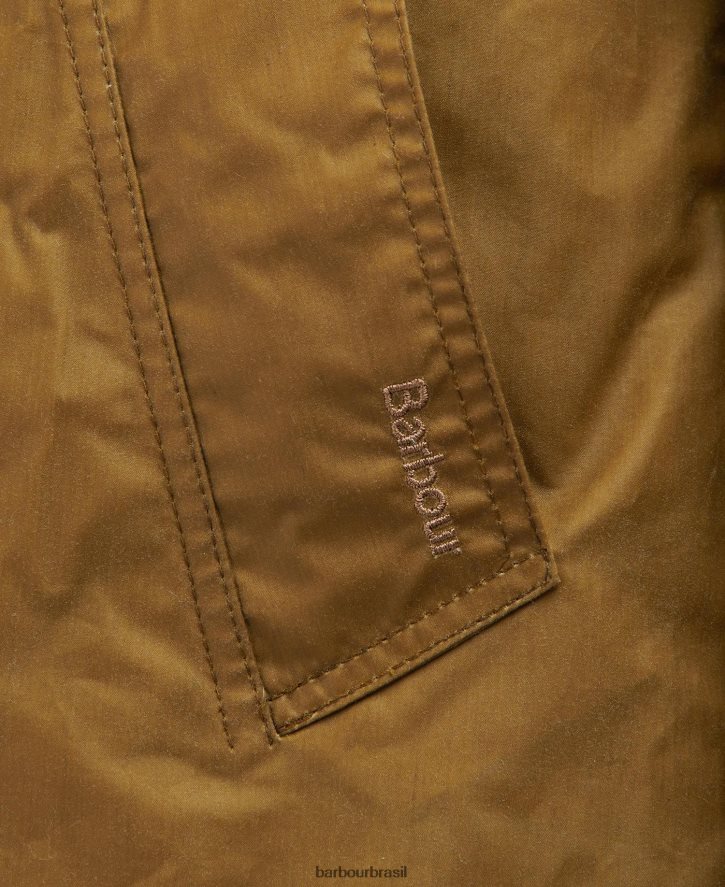 roupas Barbour jaqueta de cera brora areia/choupo antigo mulheres NH44421391
