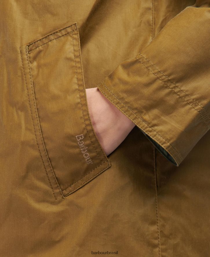 roupas Barbour jaqueta de cera brora areia/choupo antigo mulheres NH44421391