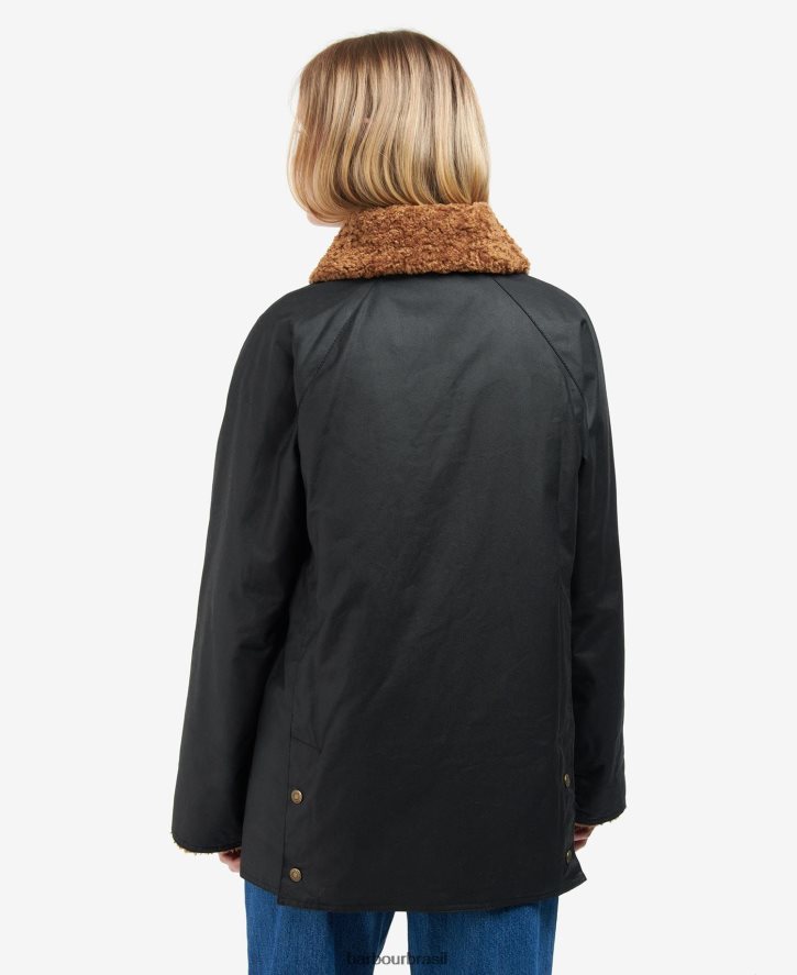 roupas Barbour jaqueta de cera carloway samambaia/tartã clássico mulheres NH44421385