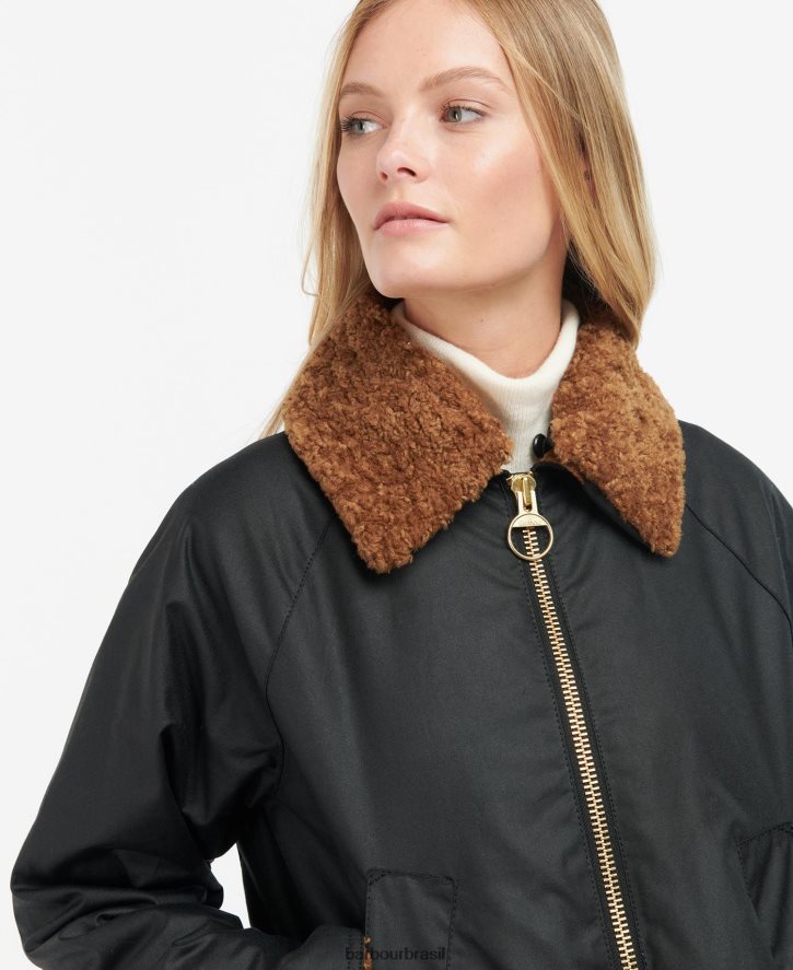 roupas Barbour jaqueta de cera carloway samambaia/tartã clássico mulheres NH44421385