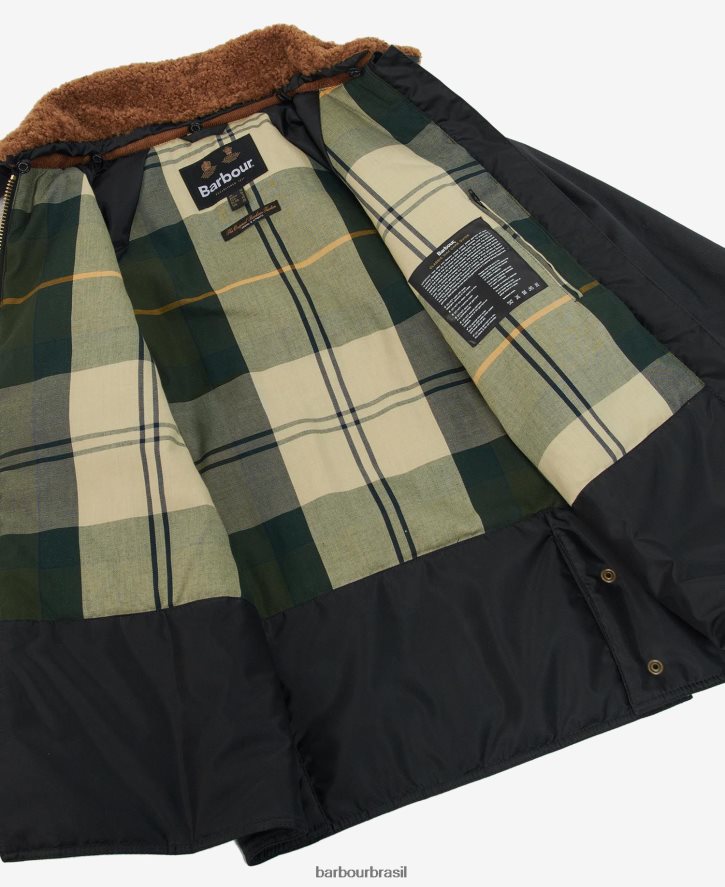 roupas Barbour jaqueta de cera carloway samambaia/tartã clássico mulheres NH44421385