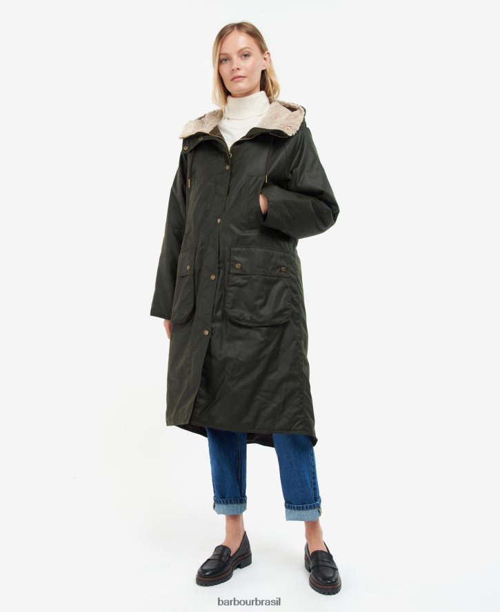 roupas Barbour jaqueta de cera gunnister tartan preto/antigo mulheres NH44421375