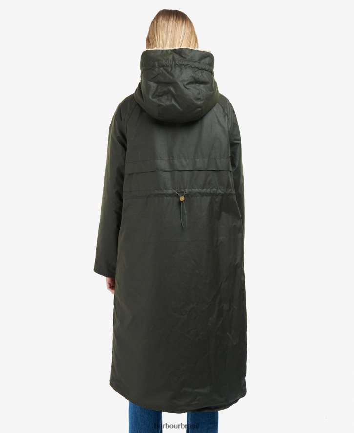 roupas Barbour jaqueta de cera gunnister tartan preto/antigo mulheres NH44421375