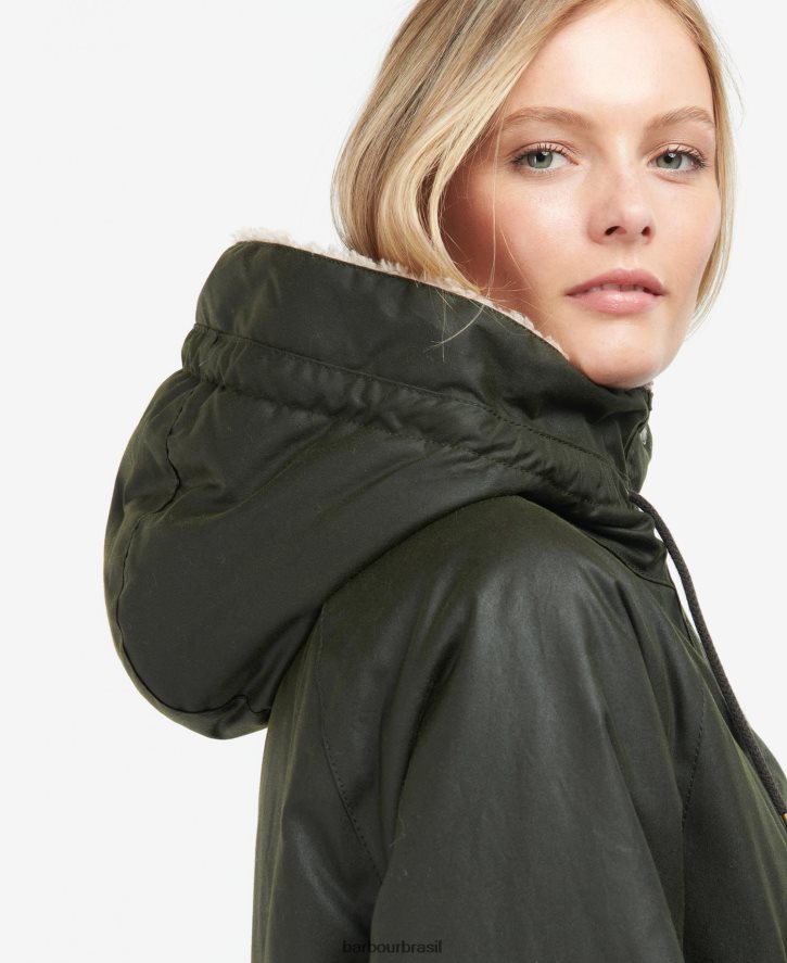 roupas Barbour jaqueta de cera gunnister tartan preto/antigo mulheres NH44421375