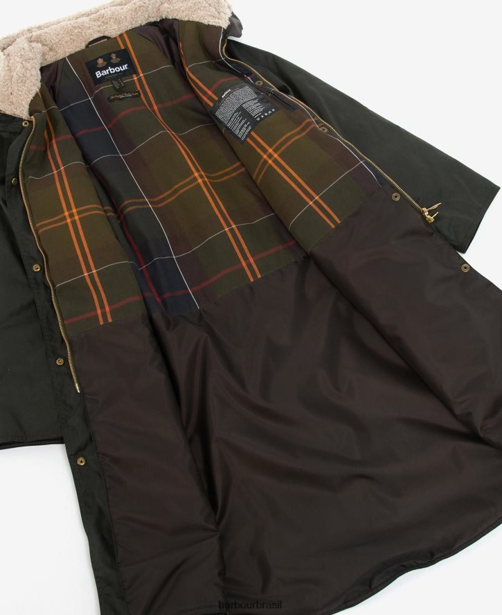 roupas Barbour jaqueta de cera gunnister tartan preto/antigo mulheres NH44421375