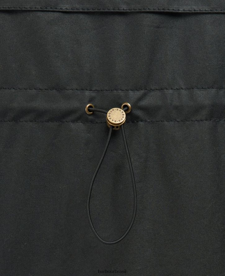 roupas Barbour jaqueta de cera gunnister tartan preto/antigo mulheres NH44421395