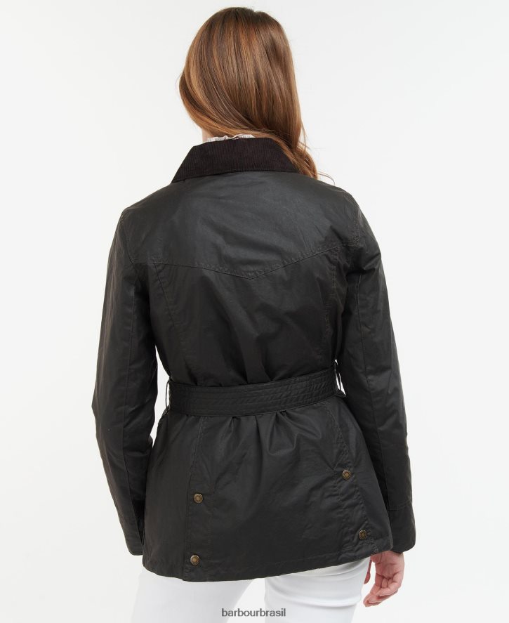 roupas Barbour jaqueta encerada beadnell com cinto rústico/clássico mulheres NH44421394
