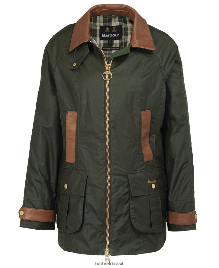 roupas Barbour jaqueta encerada beadnell premium arquivo oliveira/antigo mulheres NH44421387