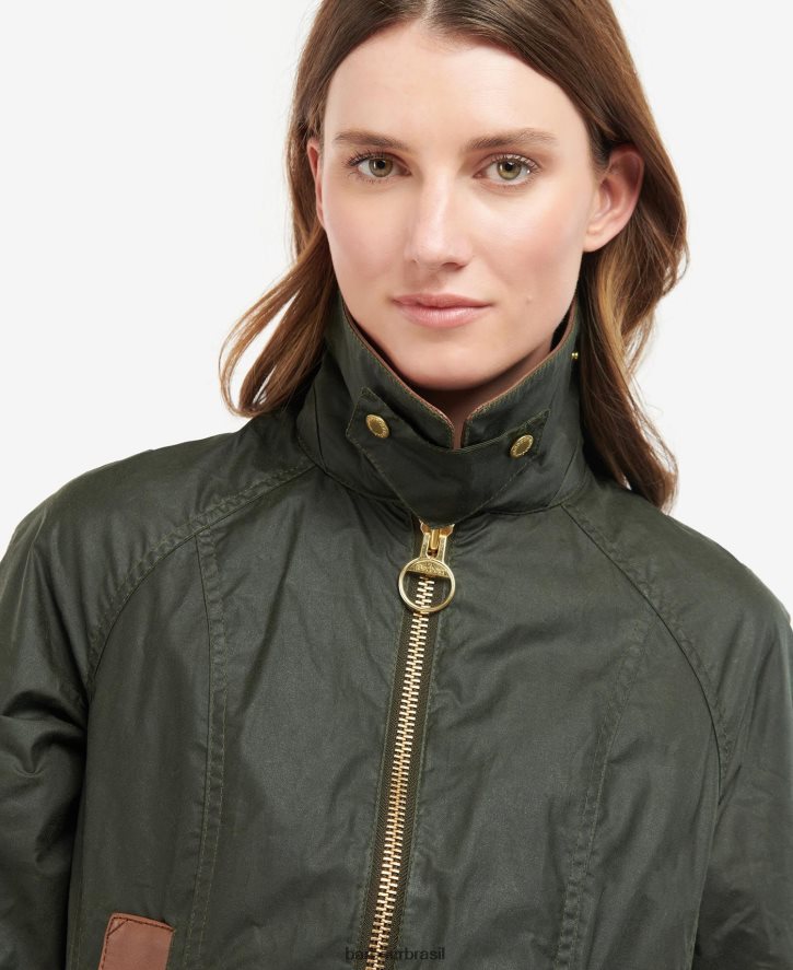 roupas Barbour jaqueta encerada beadnell premium arquivo oliveira/antigo mulheres NH44421387