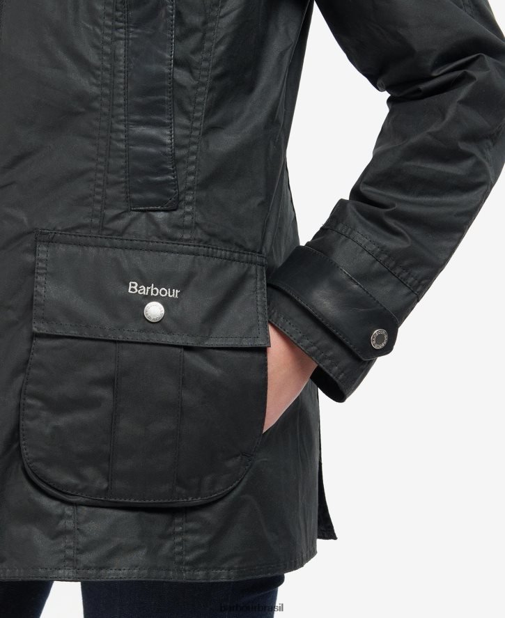 roupas Barbour jaqueta encerada beadnell premium arquivo oliveira/antigo mulheres NH44421392