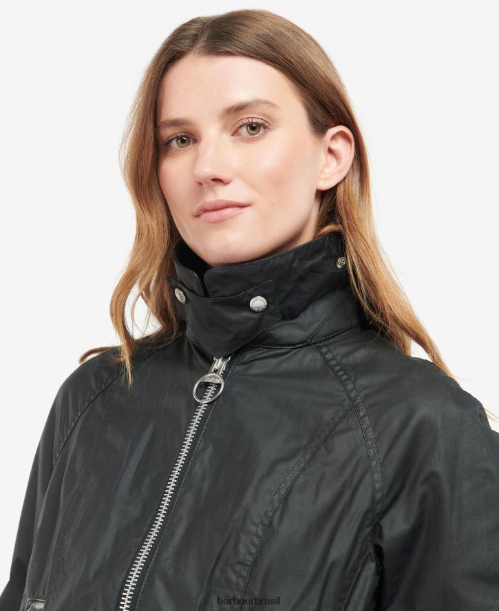 roupas Barbour jaqueta encerada beadnell premium arquivo oliveira/antigo mulheres NH44421392