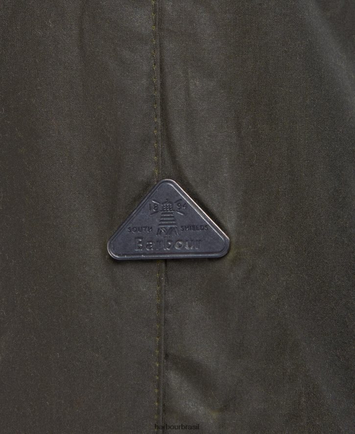 roupas Barbour jaqueta encerada com sal arquivo ponche azeitona/rosa mulheres NH44421379