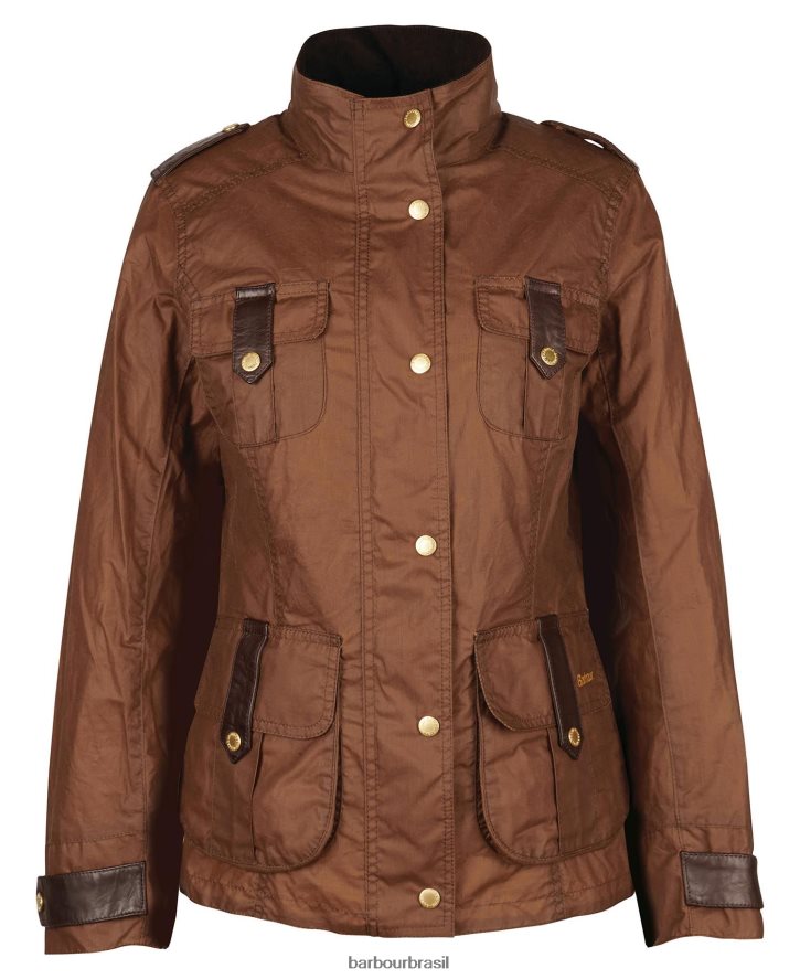 roupas Barbour jaqueta encerada de defesa premium arquivo oliveira/antigo mulheres NH44421377