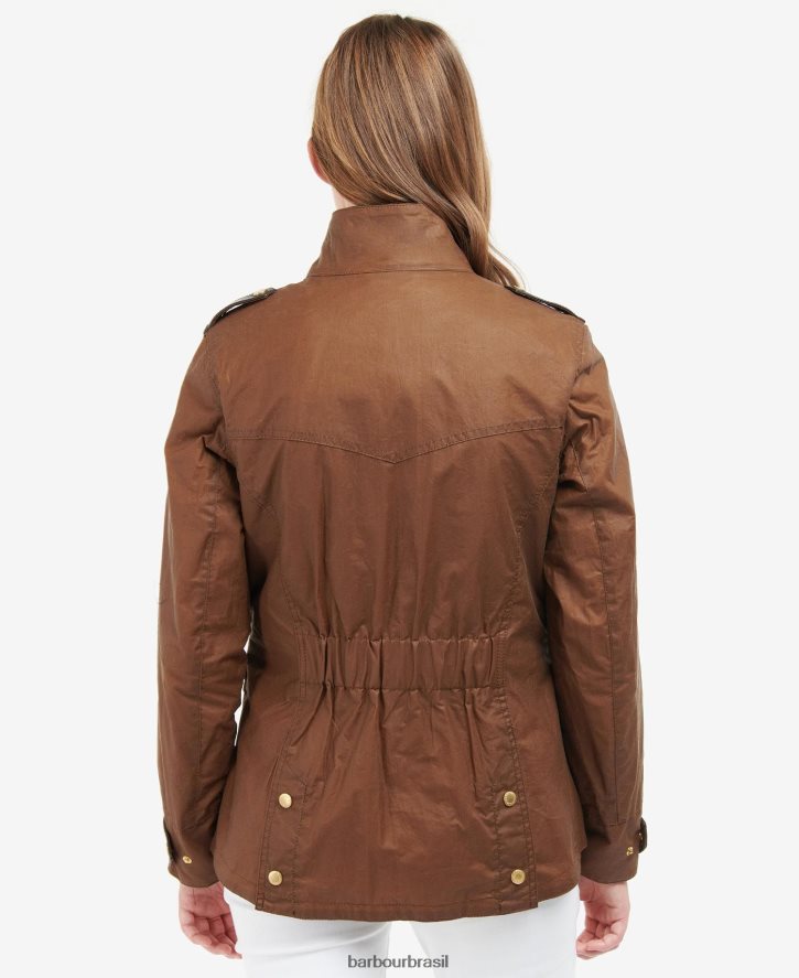 roupas Barbour jaqueta encerada de defesa premium arquivo oliveira/antigo mulheres NH44421377