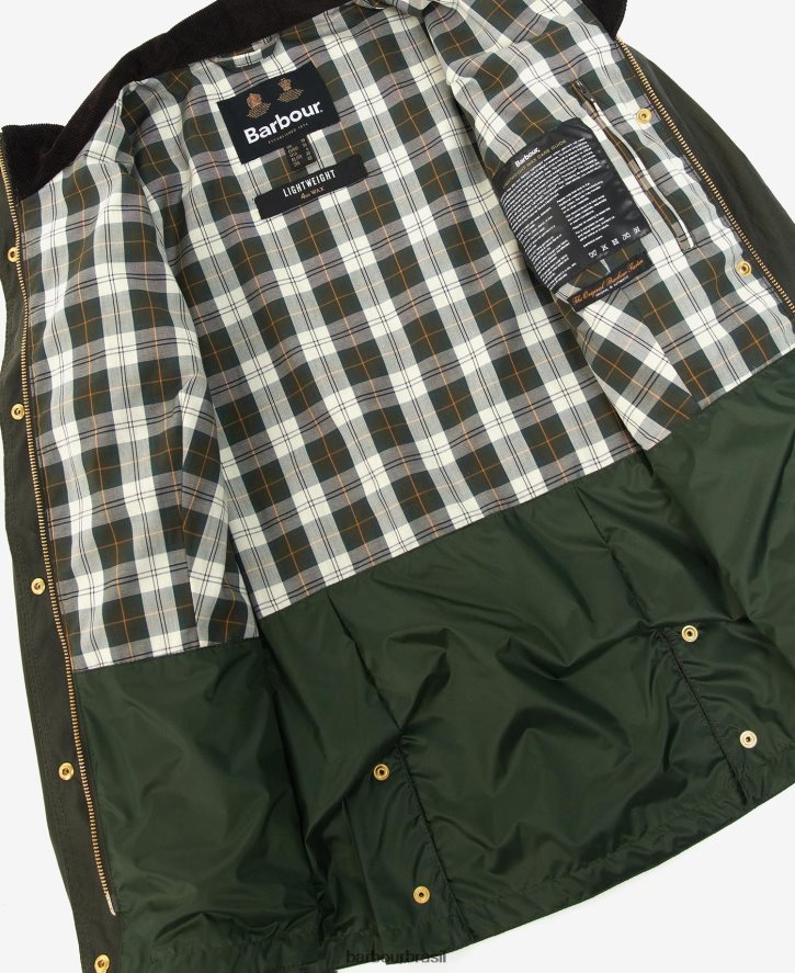 roupas Barbour jaqueta encerada de defesa premium arquivo oliveira/antigo mulheres NH44421396