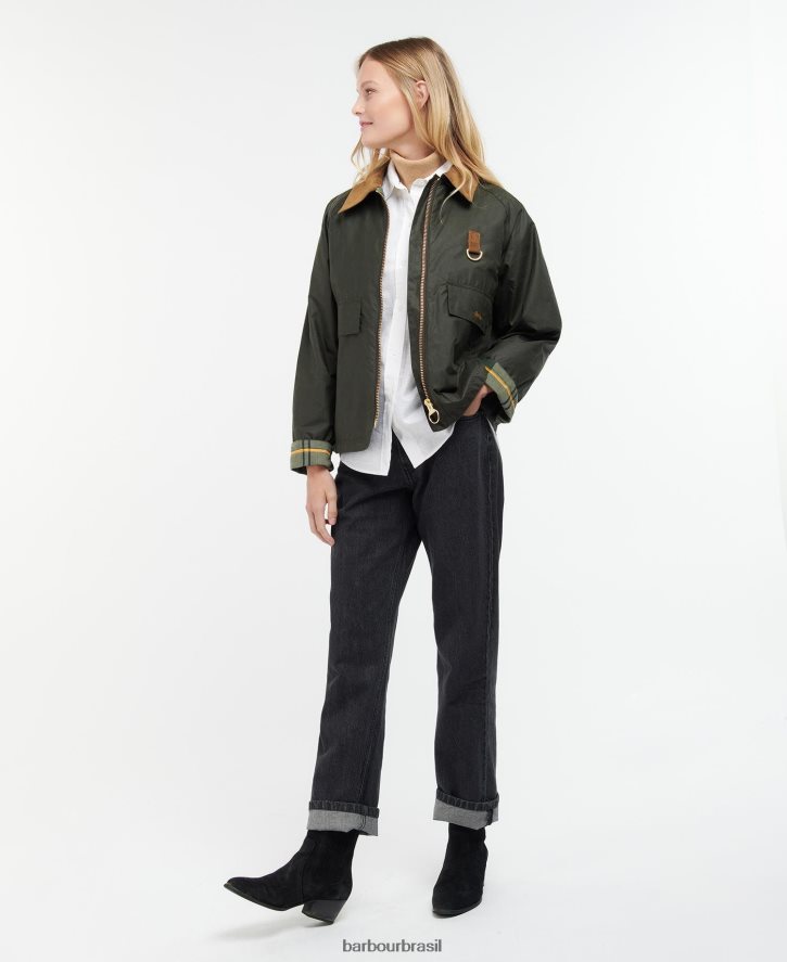 roupas Barbour jaqueta encerada eddleston arquivo oliveira/antigo mulheres NH44421367