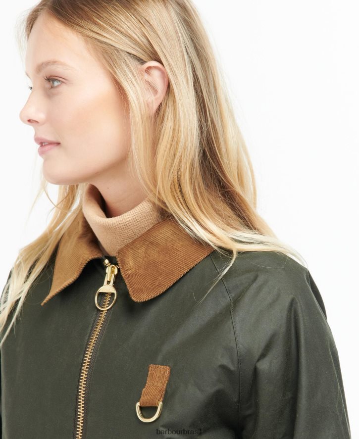 roupas Barbour jaqueta encerada eddleston arquivo oliveira/antigo mulheres NH44421367