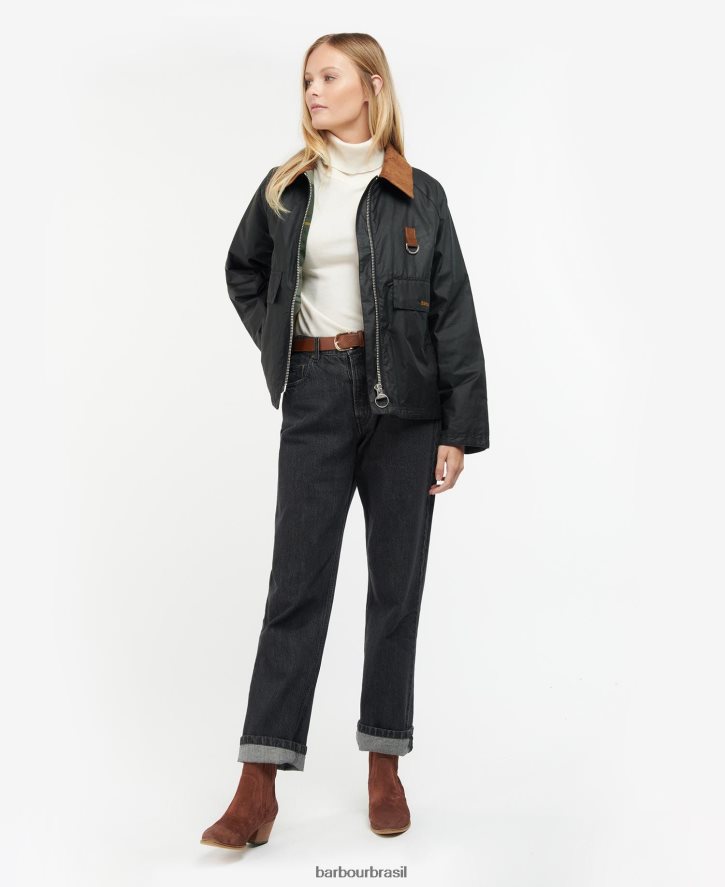 roupas Barbour jaqueta encerada eddleston arquivo oliveira/antigo mulheres NH44421383