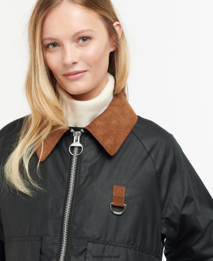 roupas Barbour jaqueta encerada eddleston arquivo oliveira/antigo mulheres NH44421383