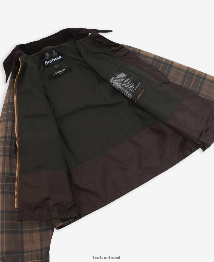 roupas Barbour jaqueta encerada eddleston tartan tartan silenciado/marrom mulheres NH44421372
