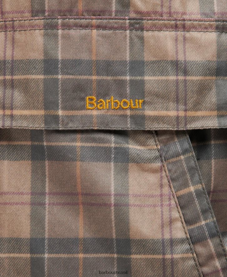 roupas Barbour jaqueta encerada eddleston tartan tartan silenciado/marrom mulheres NH44421372