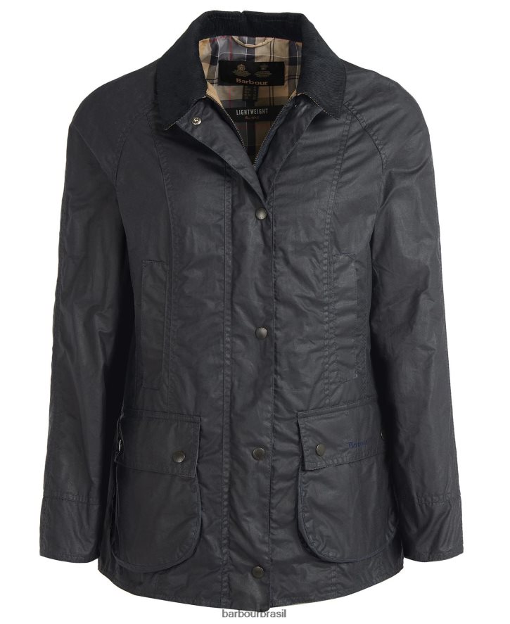 roupas Barbour jaqueta leve de algodão encerado beadnell arquivar azeitona mulheres NH44421378