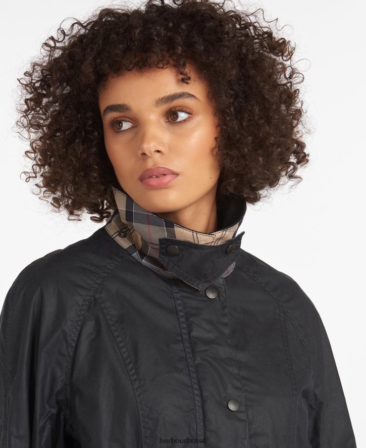 roupas Barbour jaqueta leve de algodão encerado beadnell arquivar azeitona mulheres NH44421378