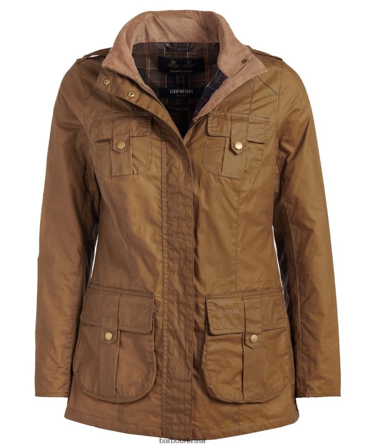 roupas Barbour jaqueta leve de algodão encerado de defesa marinho real/clássico mulheres NH44421388
