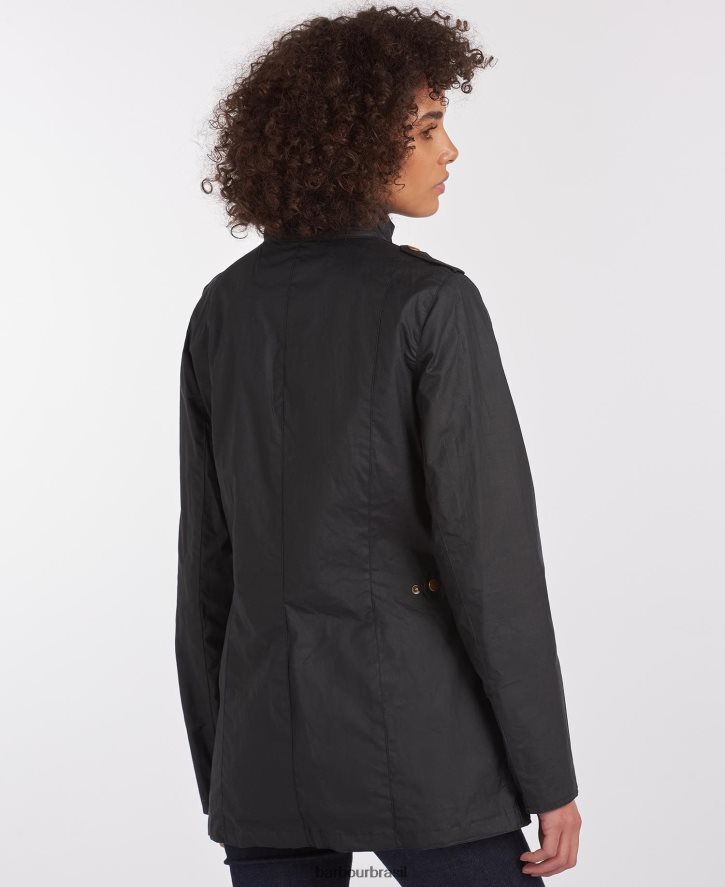 roupas Barbour jaqueta leve de algodão encerado de defesa marinho real/clássico mulheres NH44421389