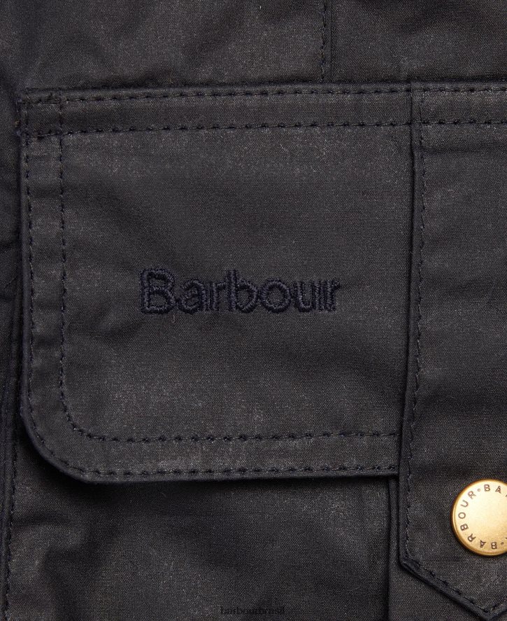 roupas Barbour jaqueta leve de algodão encerado de defesa marinho real/clássico mulheres NH44421389
