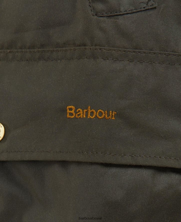 roupas Barbour x House of Hackney jaqueta de cera manobrável azeitona/equus/cacau mulheres NH44421386