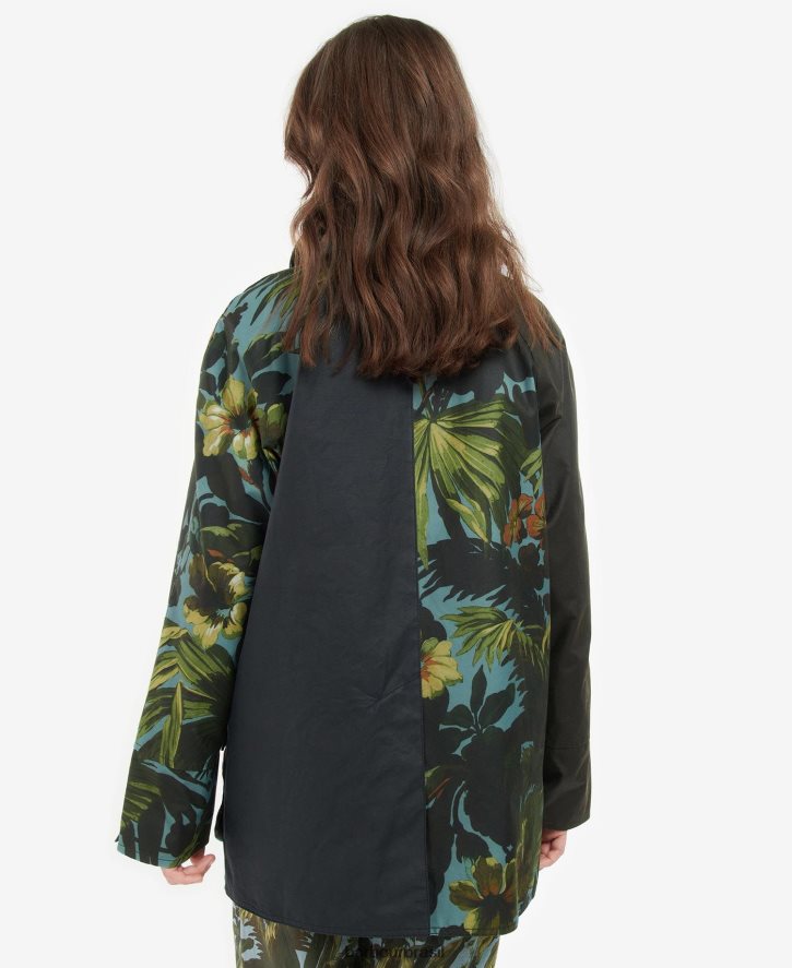 roupas Barbour x House of Hackney jaqueta de cera manobrável limerência/céu/marinha mulheres NH44421384