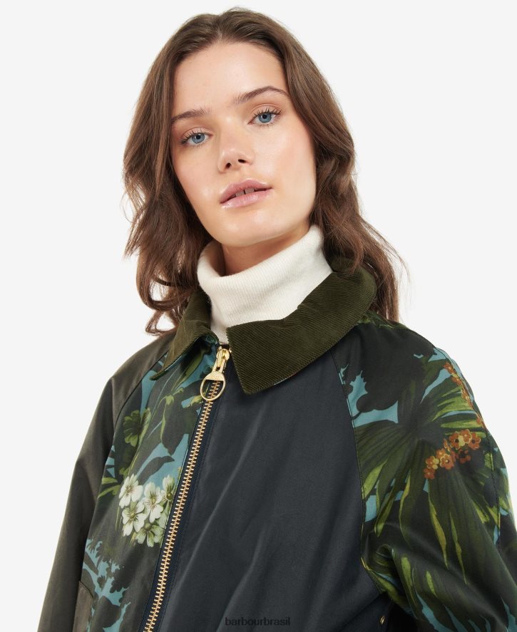 roupas Barbour x House of Hackney jaqueta de cera manobrável limerência/céu/marinha mulheres NH44421384