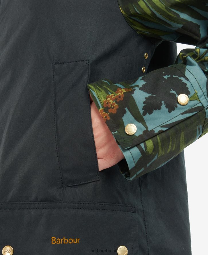 roupas Barbour x House of Hackney jaqueta de cera manobrável limerência/céu/marinha mulheres NH44421384