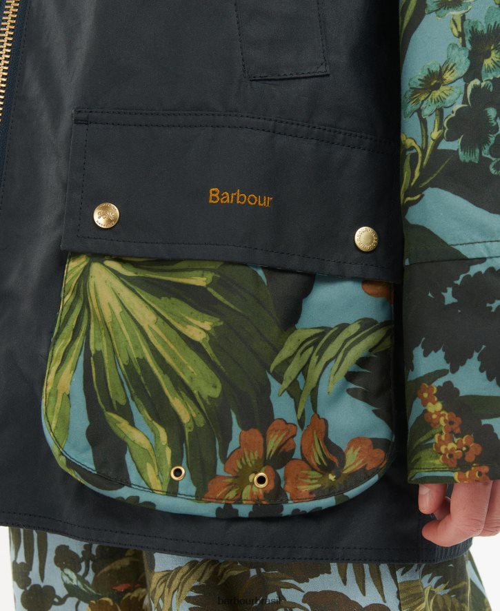 roupas Barbour x House of Hackney jaqueta de cera manobrável limerência/céu/marinha mulheres NH44421384