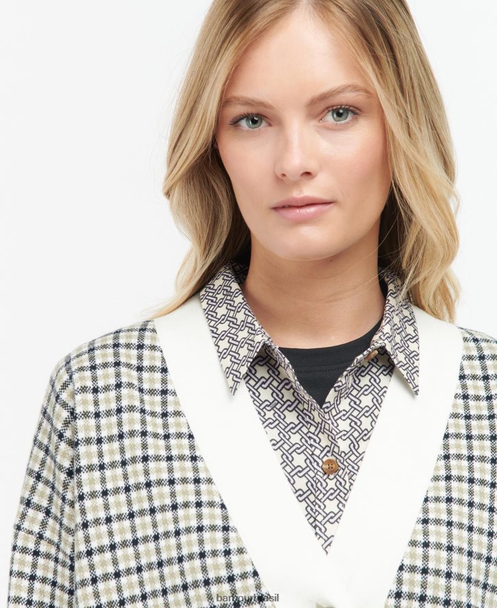 roupas Barbour cardigã das hébridas verificação múltipla mulheres NH44421968