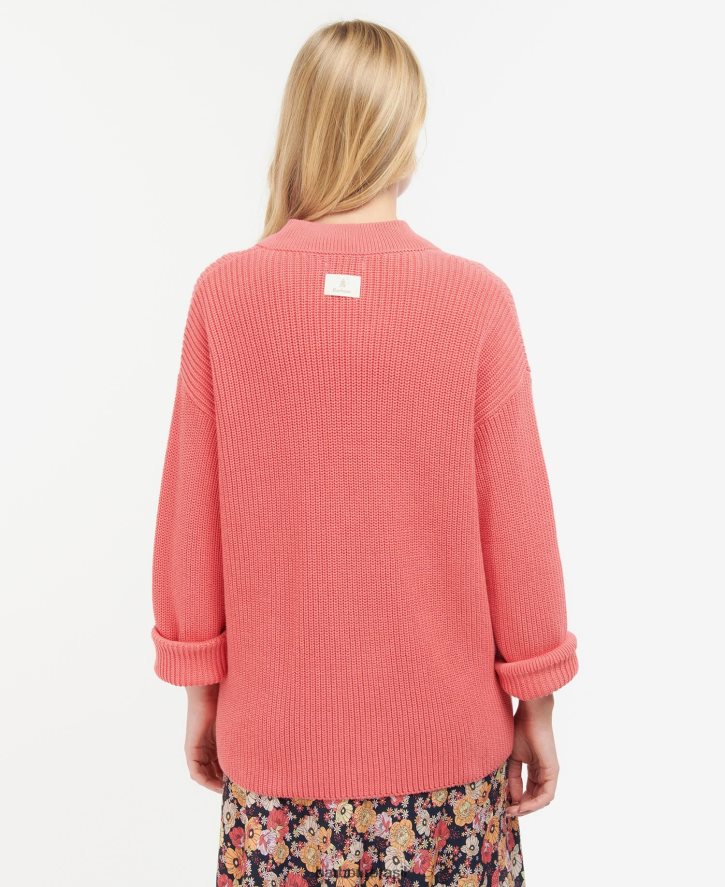 roupas Barbour cardigã de tricô Ferryside ponche rosa mulheres NH44421932