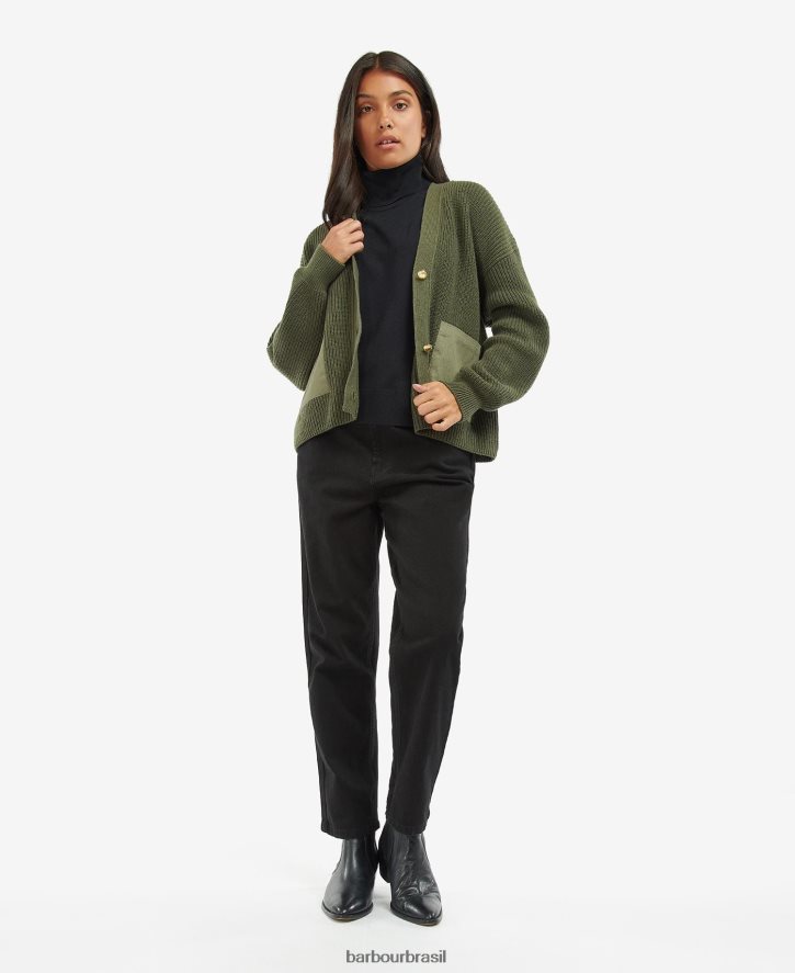 roupas Barbour cardigã do Jenson meia-noite verde mulheres NH44421945