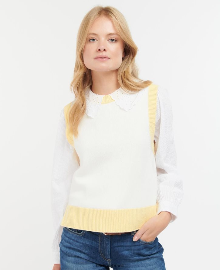 roupas Barbour dana colete de tricô cru mulheres NH44421943