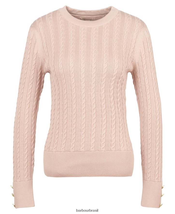 roupas Barbour jumper de malha fieldrose pó de rosa mulheres NH44421919