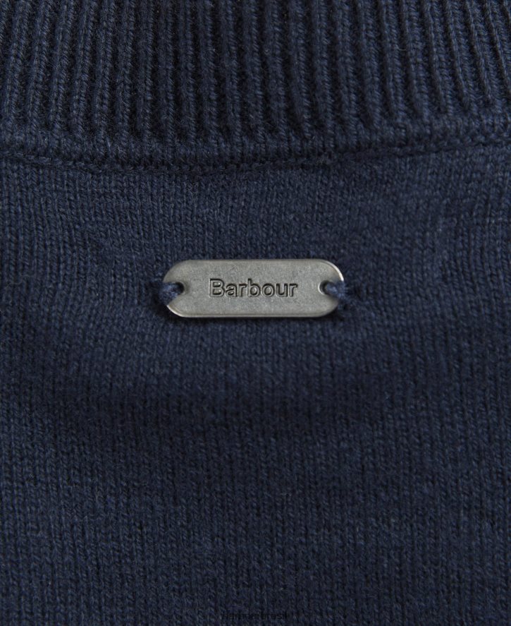 roupas Barbour jumper de malha housesteads marinho clássico mulheres NH44421969