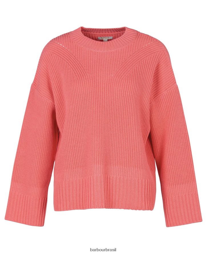roupas Barbour macacão malha coralina ponche rosa mulheres NH44421966
