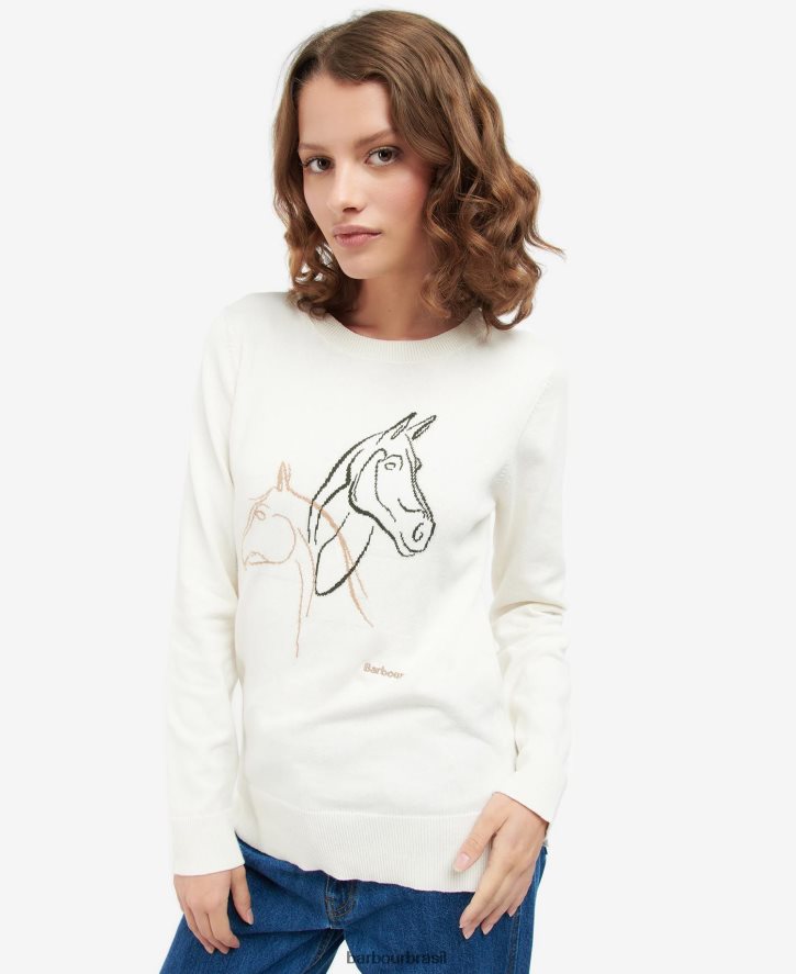 roupas Barbour macacão tricô off white mulheres NH44421925