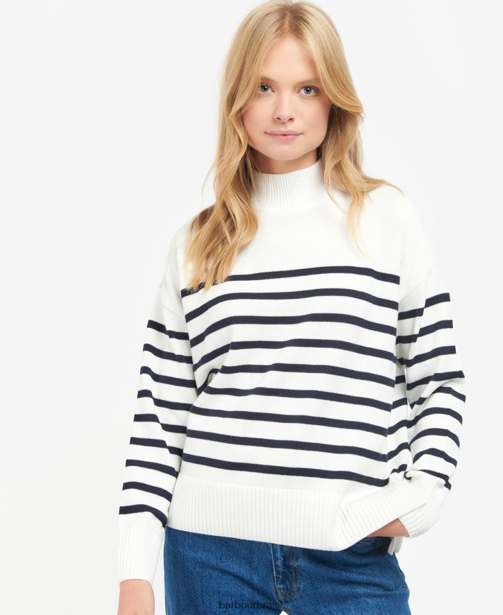 roupas Barbour macacão tricô pérola faixa bege mulheres NH44421933