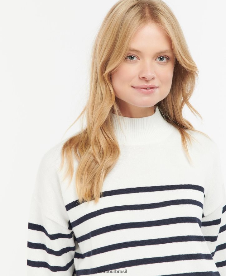 roupas Barbour macacão tricô pérola faixa bege mulheres NH44421933