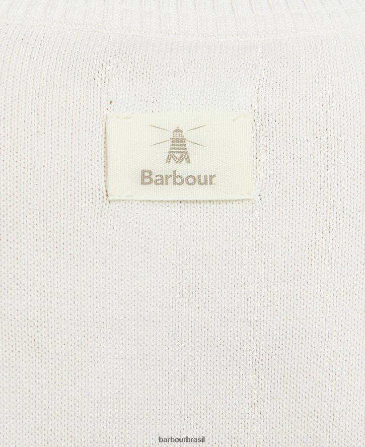 roupas Barbour macacão tricô pérola faixa bege mulheres NH44421933