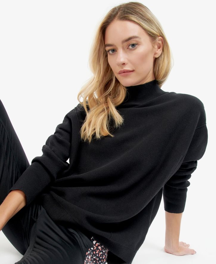 roupas Barbour macacão tricô roland preto clássico mulheres NH44421952