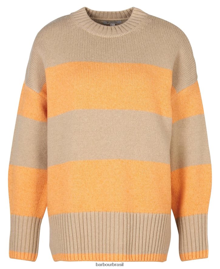 roupas Barbour macacão tricot ezili listra de mamão mulheres NH44421939